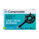 Campmaster 200mm Single Cast Iron Gas Ring Burner with QCC Regulator