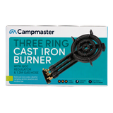 Campmaster 270mm Treble Cast Iron Gas Ring Burner with QCC Regulator
