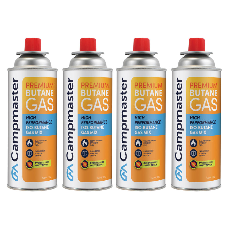 Campmaster 220g CRV Gas Cartridge - 4 Pack