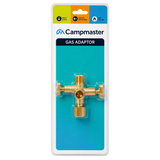 Campmaster 3/8″ Left Hand Female to Dual 3/8″ Left Hand Male Gas Adaptor