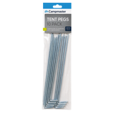 Campmaster 6.3 mm x 225 mm Zinc Plated Tent Pegs (10 Pack)
