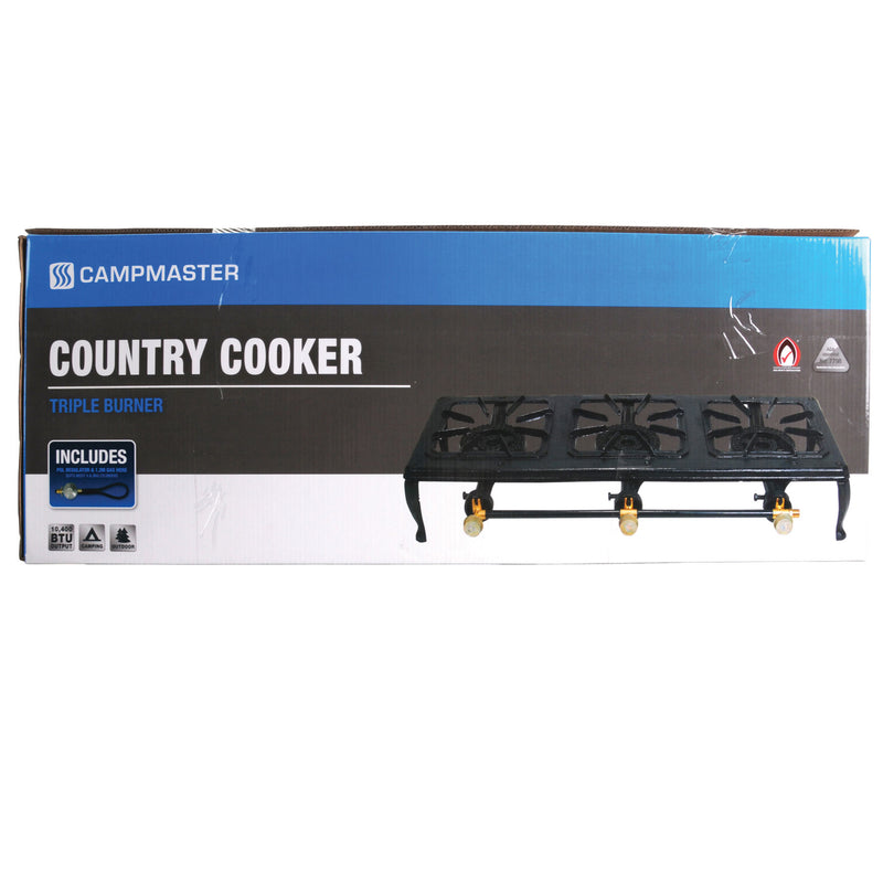 Campmaster Triple Cast Country Cooker Gas Stove with QCC Regulator