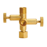 Campmaster 3/8″ Left Hand Female to Dual 3/8″ Left Hand Male Gas Adaptor